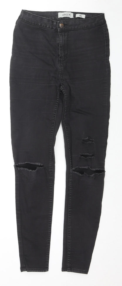 New Look Womens Black Cotton Skinny Jeans Size 10 L27 in Regular Zip