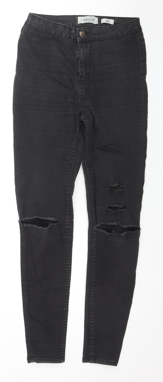 New Look Womens Black Cotton Skinny Jeans Size 10 L27 in Regular Zip