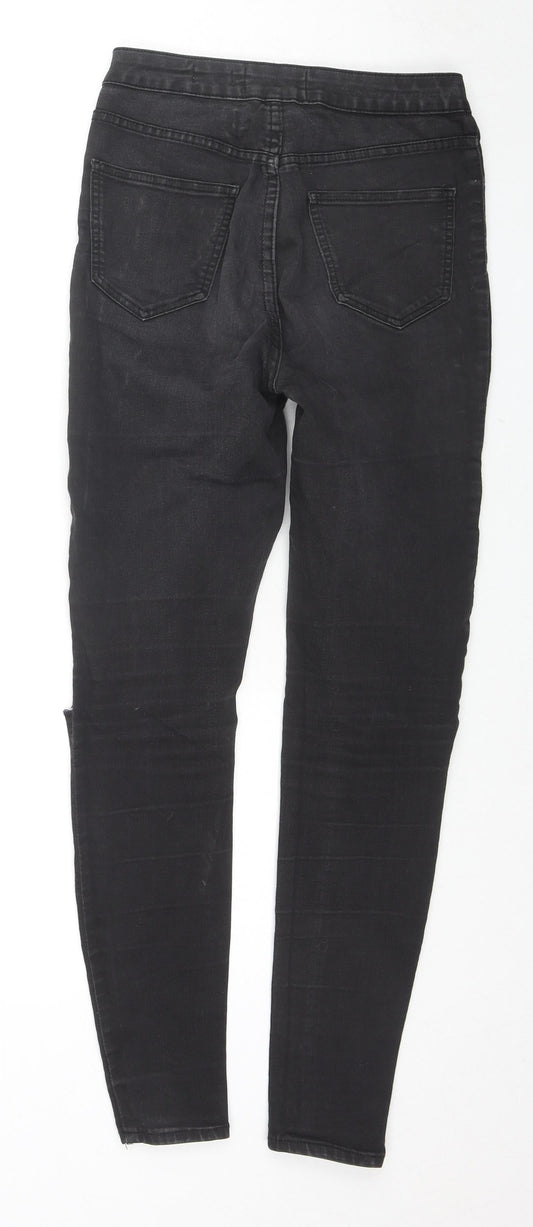 New Look Womens Black Cotton Skinny Jeans Size 10 L27 in Regular Zip