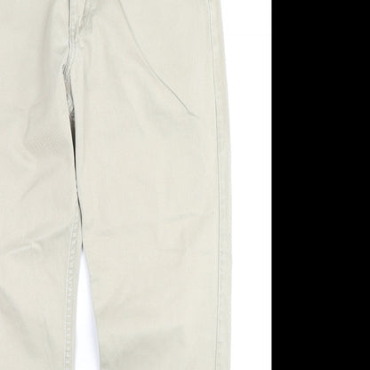 Lee Womens Beige Cotton Straight Jeans Size 34 in L32 in Regular Zip