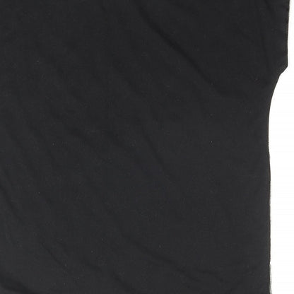 Sweet Fleur Womens Black Cotton Basic T-Shirt Size M Round Neck - Wisest Mind Has Something To Learn, Mesh Front