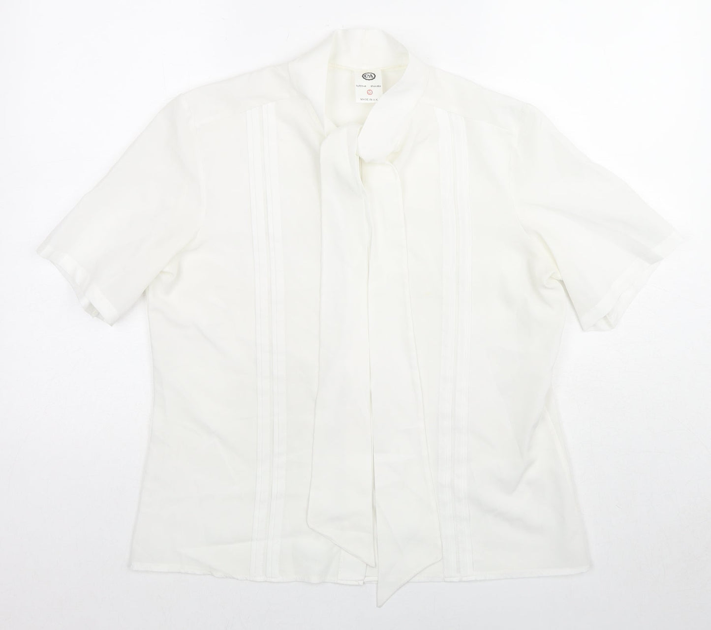 Womens UK Size 16 C&A White Basic Button-Up
