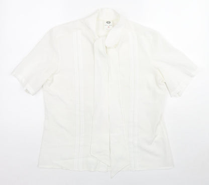Womens UK Size 16 C&A White Basic Button-Up