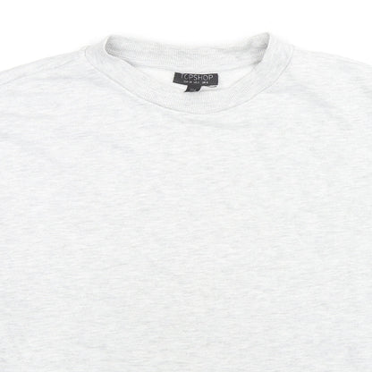 Topshop Womens Grey Cotton Pullover Sweatshirt Size 6 Pullover