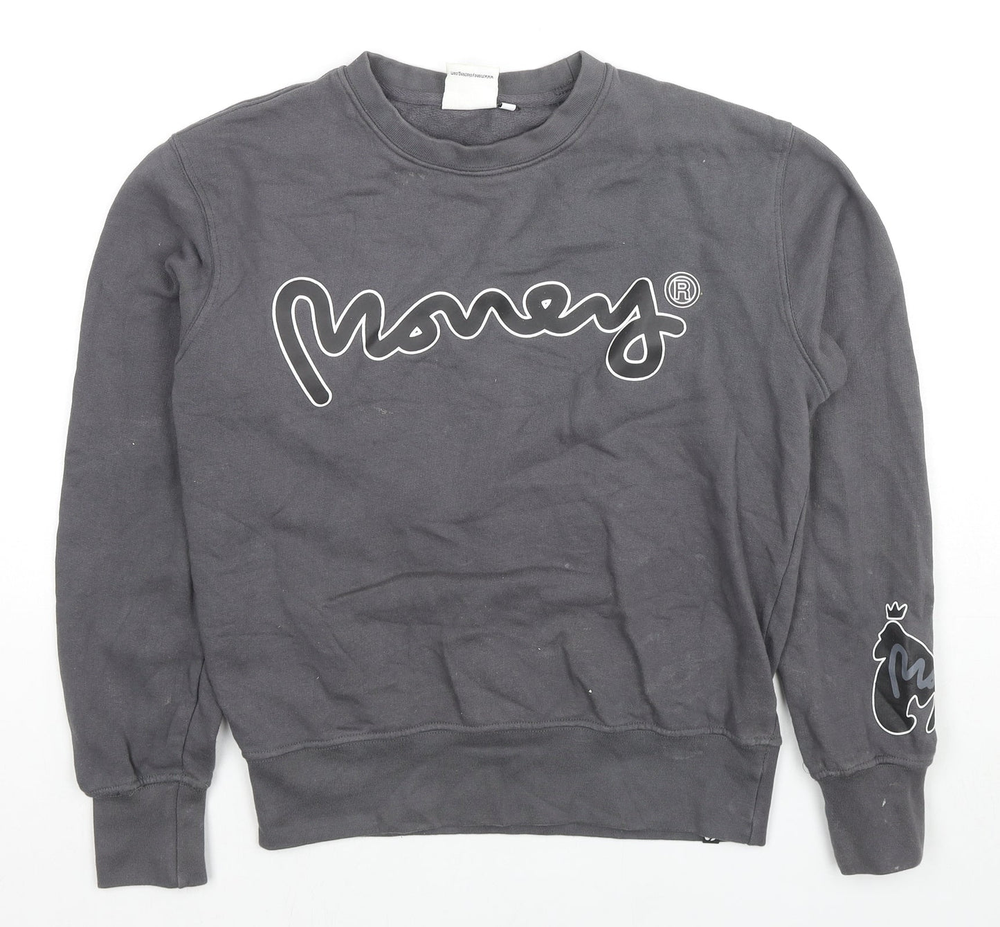 monkey Womens Grey Cotton Pullover Sweatshirt Size S Pullover - Monkey Logo