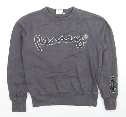 monkey Womens Grey Cotton Pullover Sweatshirt Size S Pullover - Monkey Logo