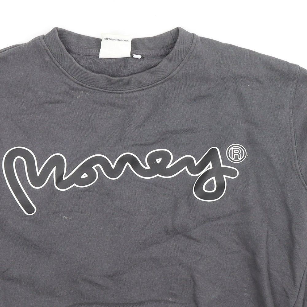 monkey Womens Grey Cotton Pullover Sweatshirt Size S Pullover - Monkey Logo