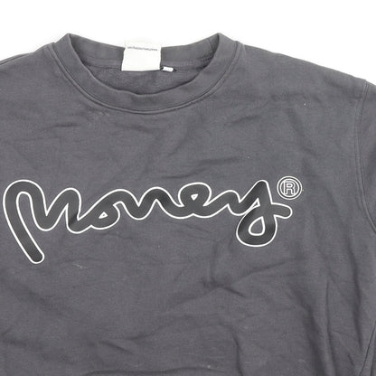 monkey Womens Grey Cotton Pullover Sweatshirt Size S Pullover - Monkey Logo