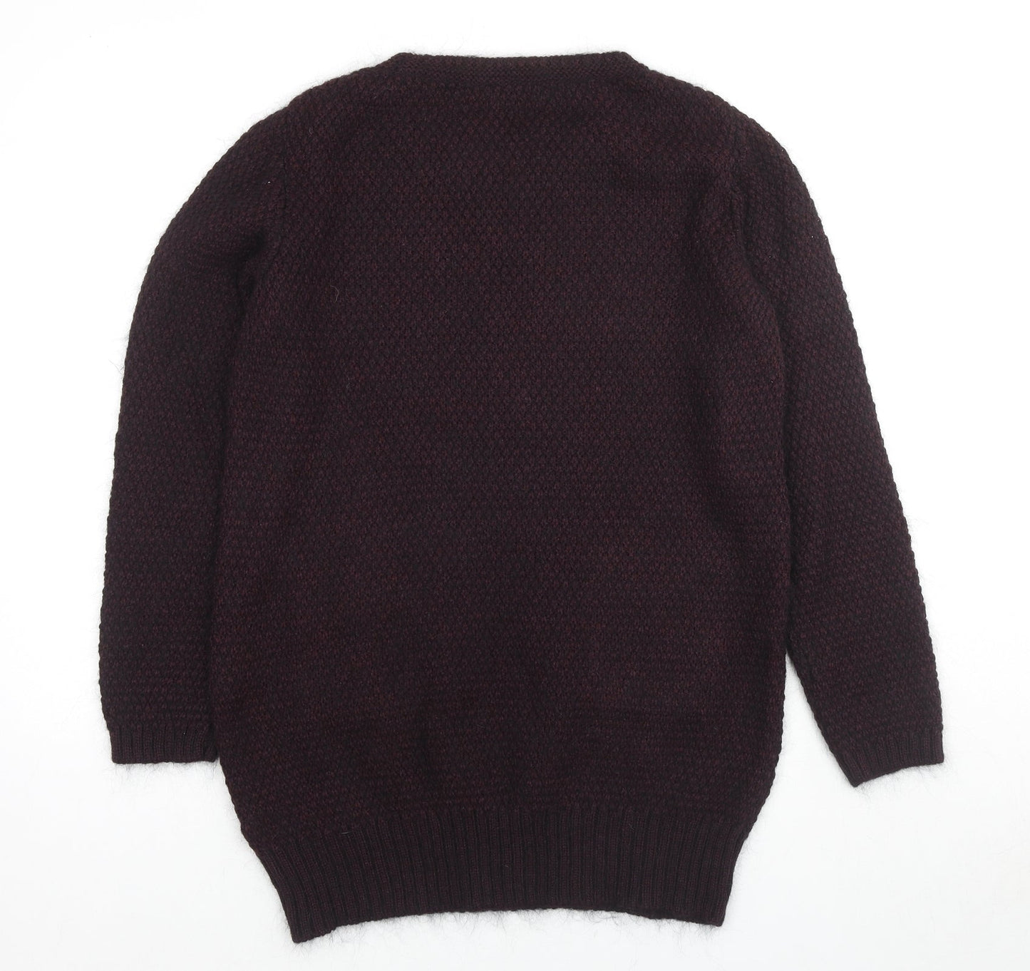 Indigo Womens Purple Round Neck Acrylic Pullover Jumper Size 14