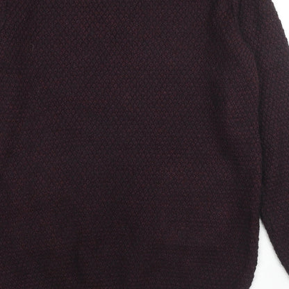 Indigo Womens Purple Round Neck Acrylic Pullover Jumper Size 14