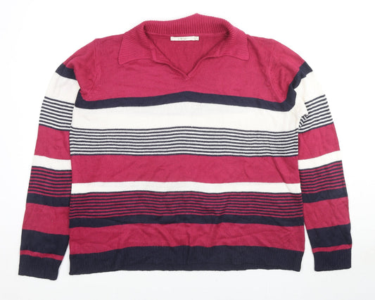 Womens UK Size 18 EWM Multicoloured Pullover Jumper