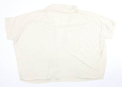 ASOS Womens Beige V-Neck Acrylic Cape Jumper Size M