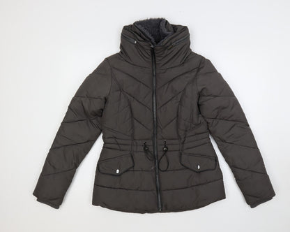 Womens UK Size XS Oasis Green Quilted Coat