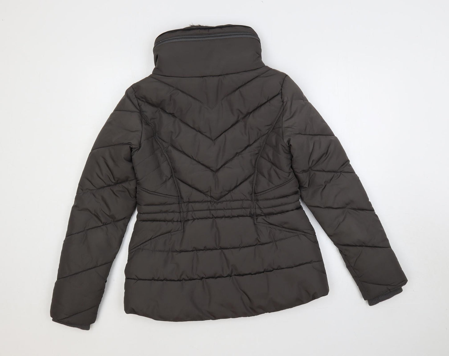 Womens UK Size XS Oasis Green Quilted Coat