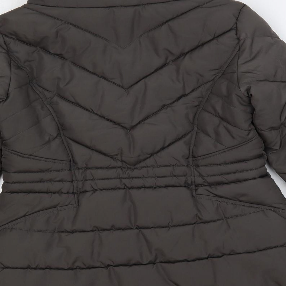 Womens UK Size XS Oasis Green Quilted Coat