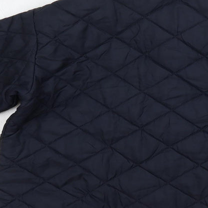United Colors of Benetton Boys Blue Quilted Jacket Size 4 Years Snap