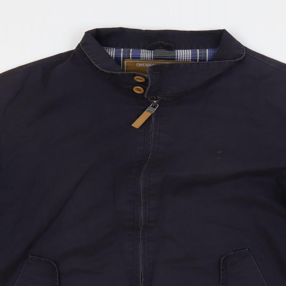 Mens UK Size S BS Blue Biker Coat