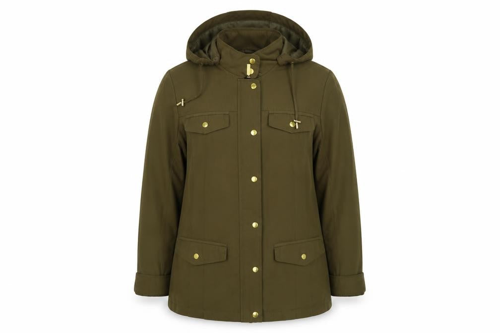 Clasic Womens Green Jacket Size 12 Zip - Hooded