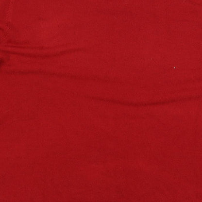 Love Knitwear Womens Red Boat Neck Acrylic Pullover Jumper Size 14