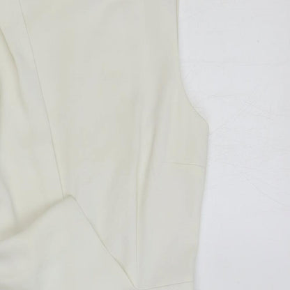 Topshop Womens Ivory Polyester Pencil Dress Size 8 Boat Neck Zip - Draped Detail