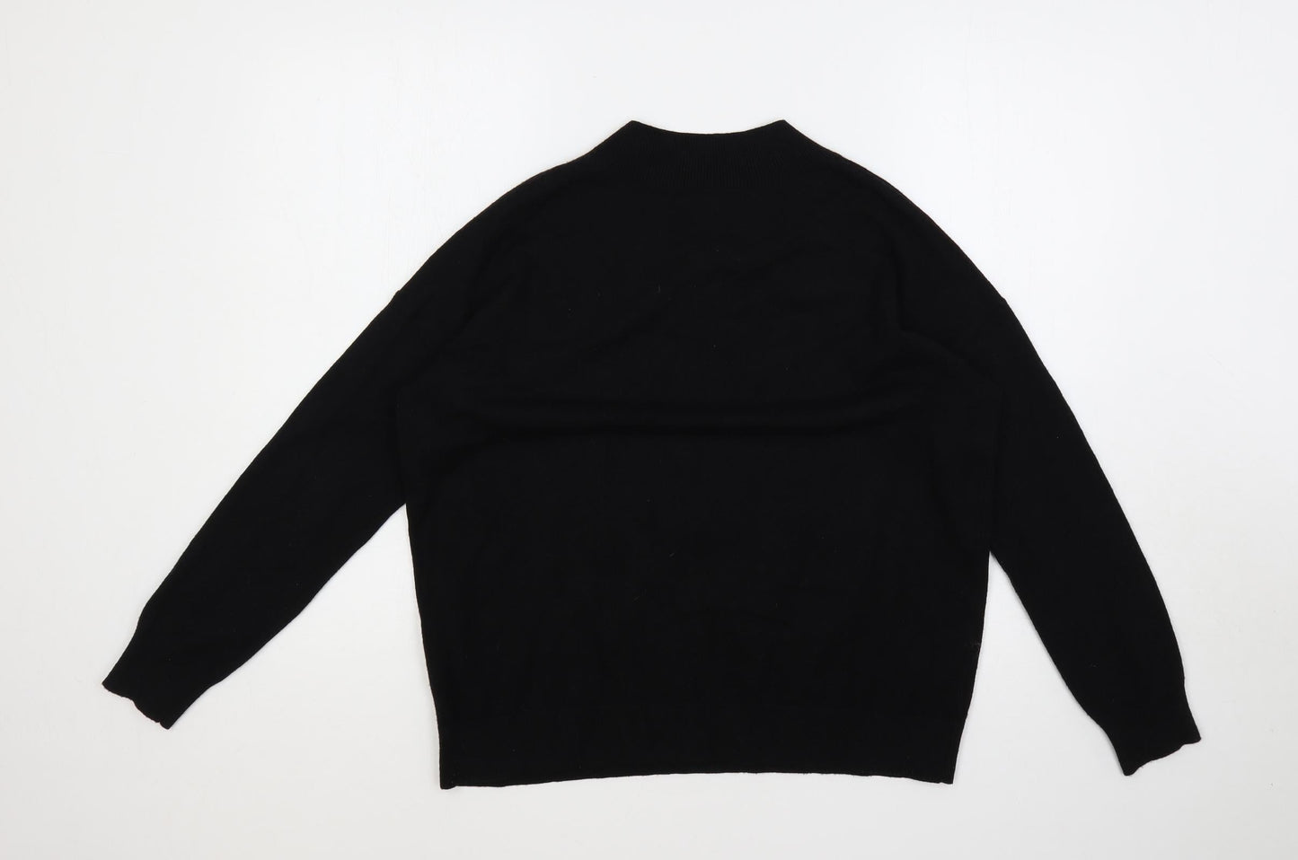 Marks and Spencer Womens Black V-Neck Acrylic Pullover Jumper Size M