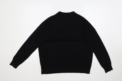 Marks and Spencer Womens Black V-Neck Acrylic Pullover Jumper Size M