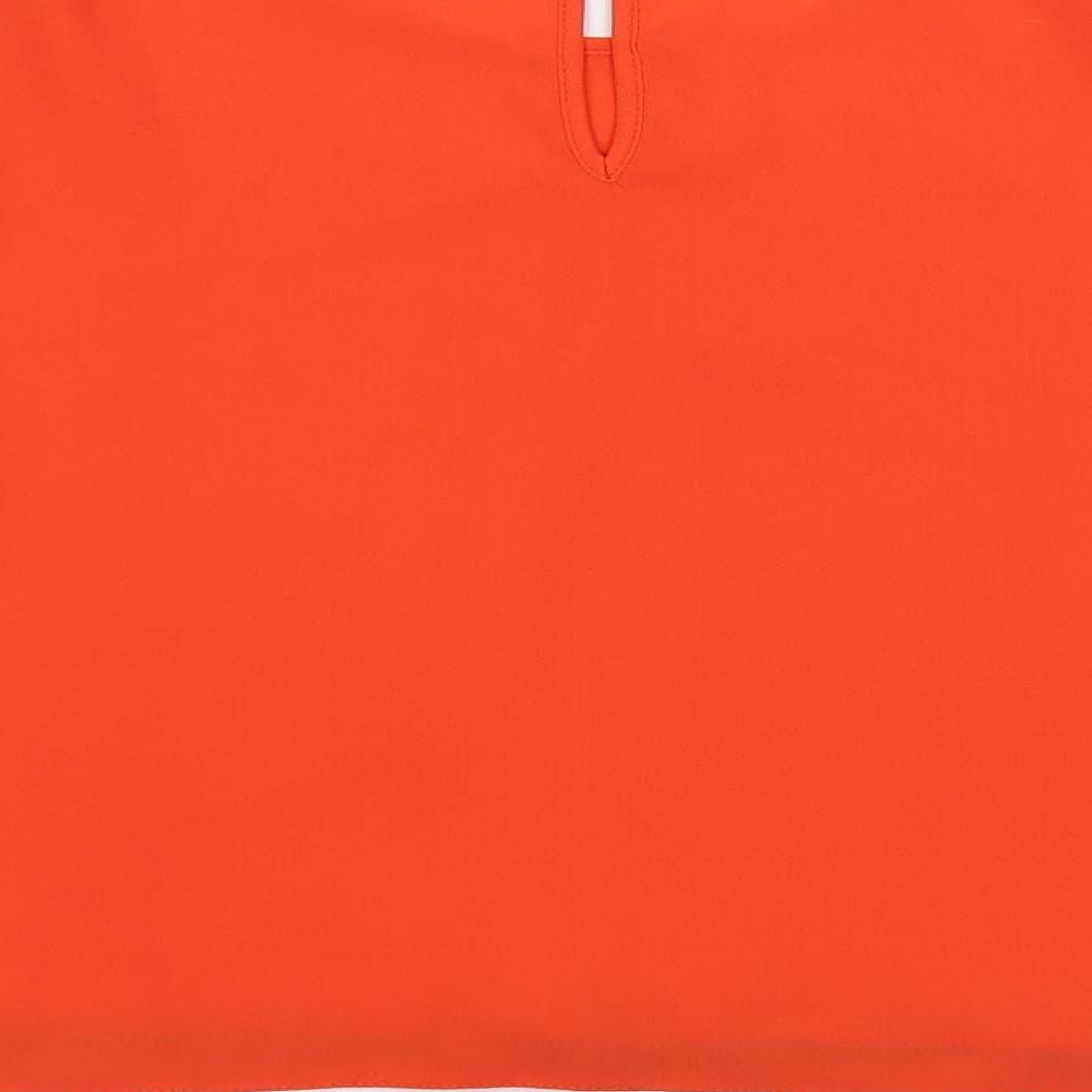 Womens UK Size S Jaune Rouge Orange Basic Blouse