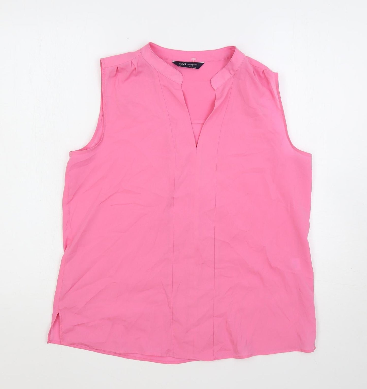 Womens UK Size 12 Marks and Spencer Pink Basic Blouse