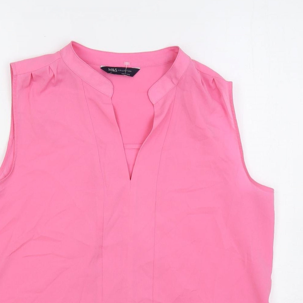 Womens UK Size 12 Marks and Spencer Pink Basic Blouse