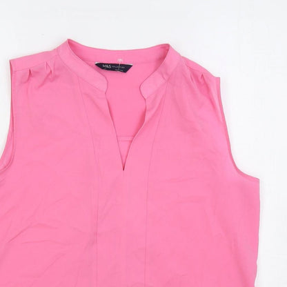 Womens UK Size 12 Marks and Spencer Pink Basic Blouse