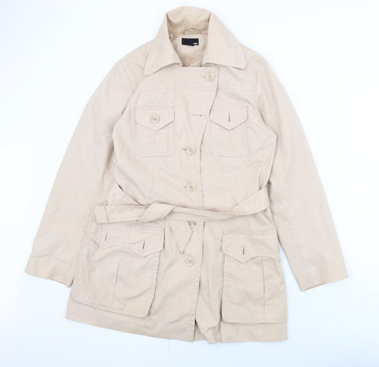 Womens UK Size 14 H&M Beige Trench Coat