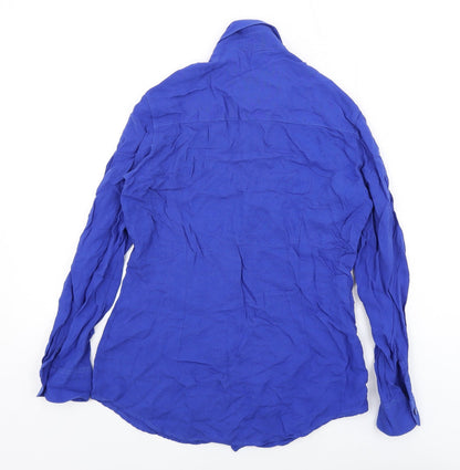Womens UK Size 10 NEXT Blue Basic Button-Up