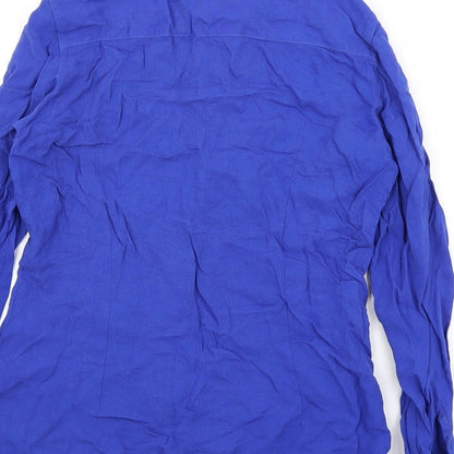 Womens UK Size 10 NEXT Blue Basic Button-Up