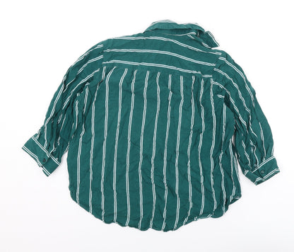 Womens UK Size 12 Divided Green Basic Blouse