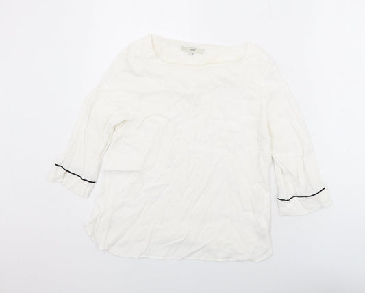 Womens UK Size 12 NEXT White Basic Blouse
