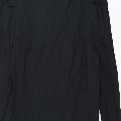 Marks and Spencer Womens Black Viscose A-Line Size 6 Round Neck Zip