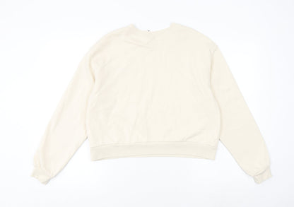 H&M Womens Beige Cotton Pullover Sweatshirt Size M Pullover