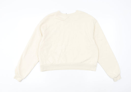H&M Womens Beige Cotton Pullover Sweatshirt Size M Pullover