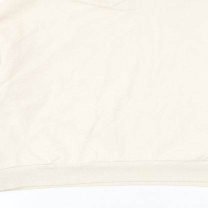 H&M Womens Beige Cotton Pullover Sweatshirt Size M Pullover
