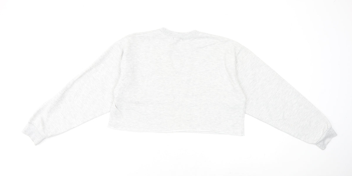 PRETTYLITTLETHING Womens Grey Cotton Pullover Sweatshirt Size S Pullover