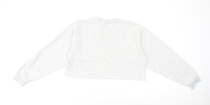 PRETTYLITTLETHING Womens Grey Cotton Pullover Sweatshirt Size S Pullover