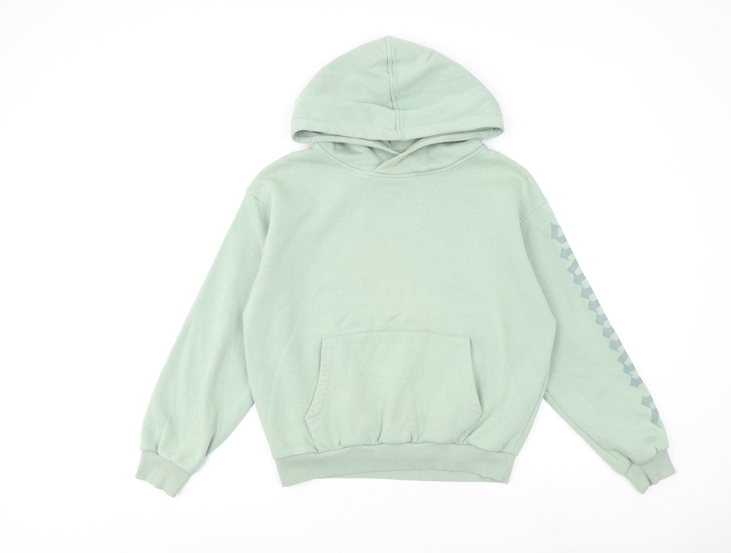 Sian Marie Womens Green Cotton Pullover Hoodie Size XS Pullover