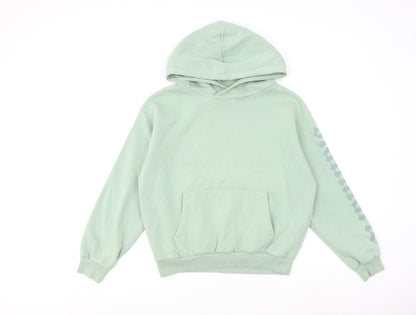 Sian Marie Womens Green Cotton Pullover Hoodie Size XS Pullover