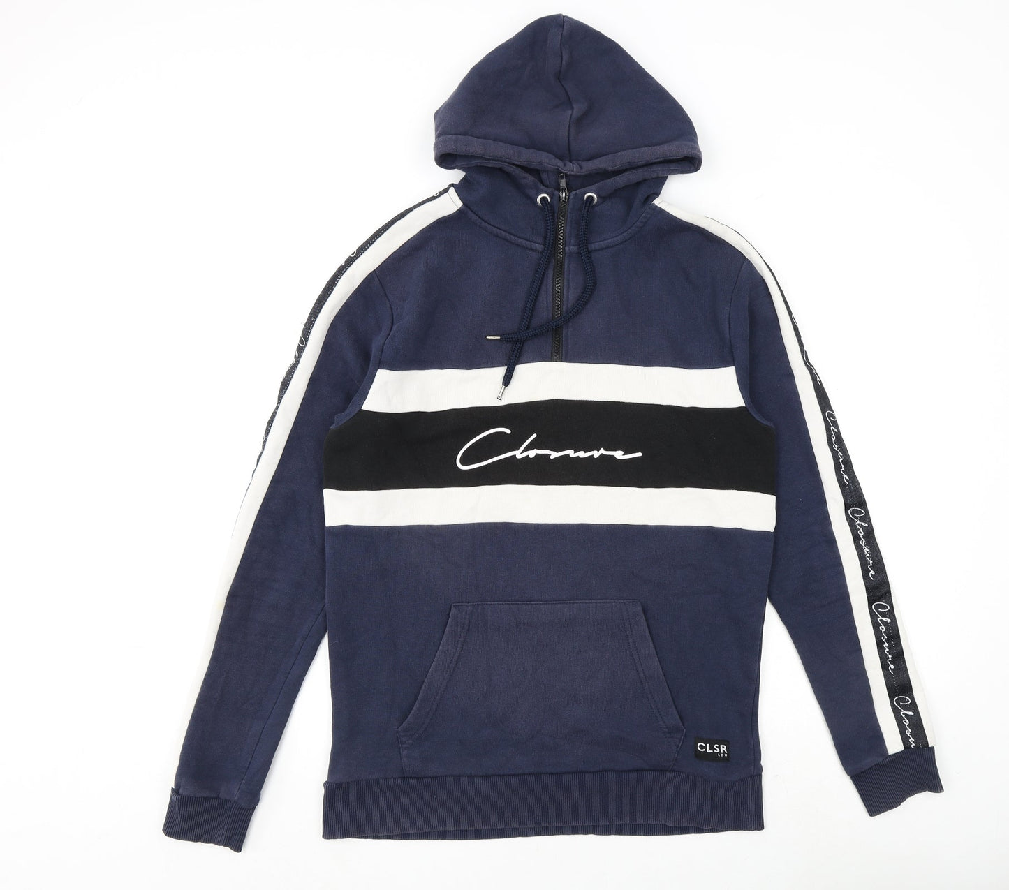 Mens UK Size M Closure Blue Pullover Hoodie
