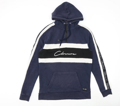 Mens UK Size M Closure Blue Pullover Hoodie