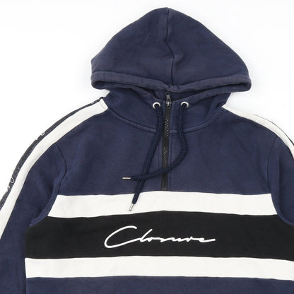 Mens UK Size M Closure Blue Pullover Hoodie