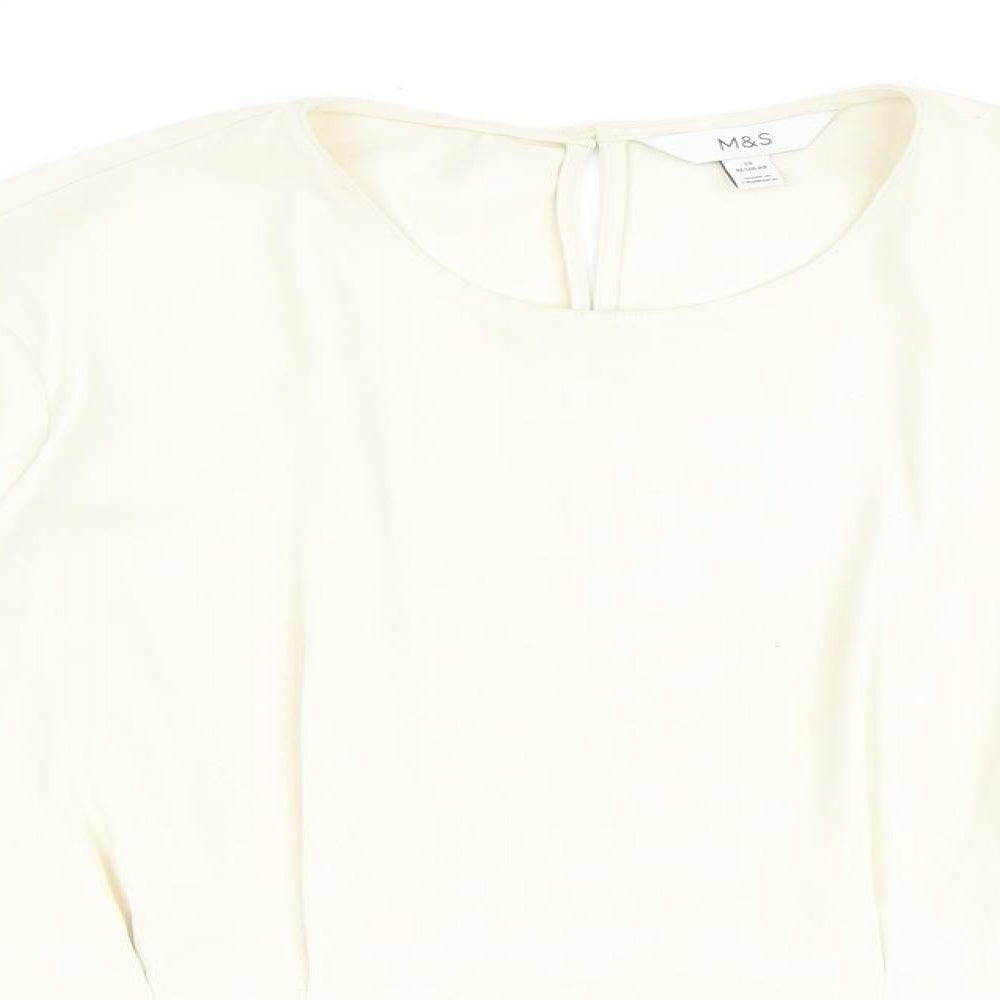 Womens UK Size 18 Marks and Spencer Ivory Basic Blouse