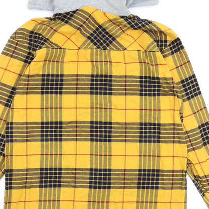 H&M Womens Yellow Check Jacket Size 8 Snap