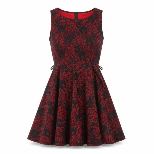 AX Paris Womens Red Polyester A-Line Size 10 Round Neck Zip