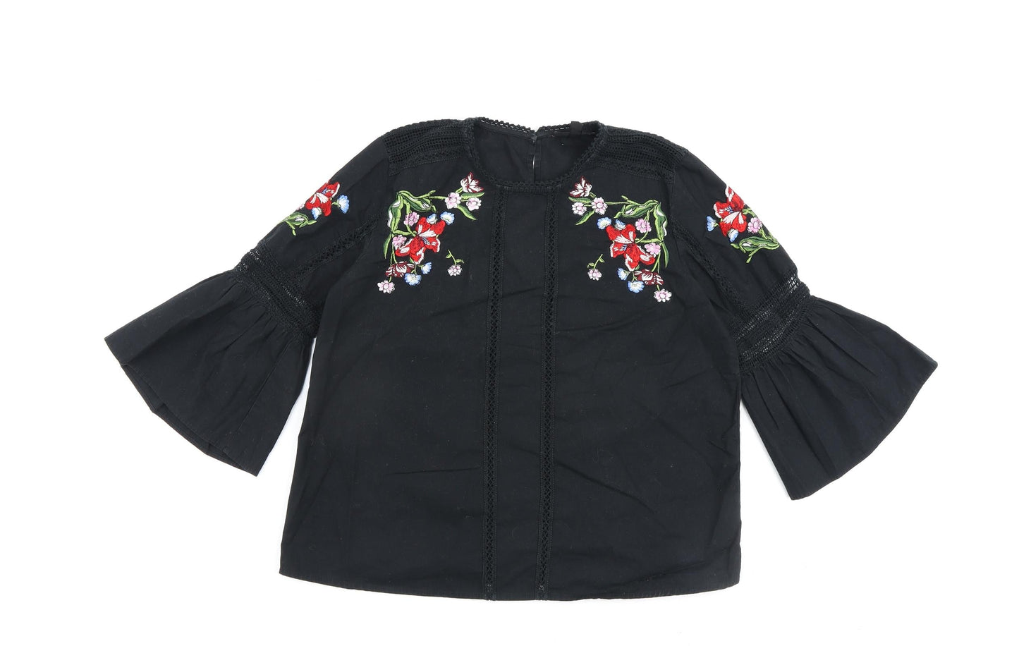 Womens UK Size 8 Topshop Black Basic Blouse